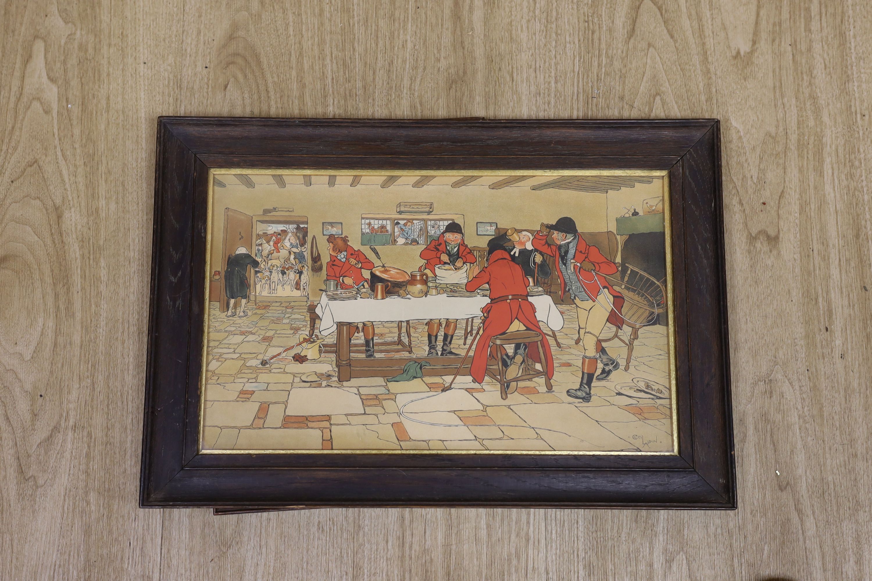 After Cecil Aldin (1870-1935) and Victor Venner (1869-1913), group of seven various colour prints including hunting scenes, largest 62cm x 39cm